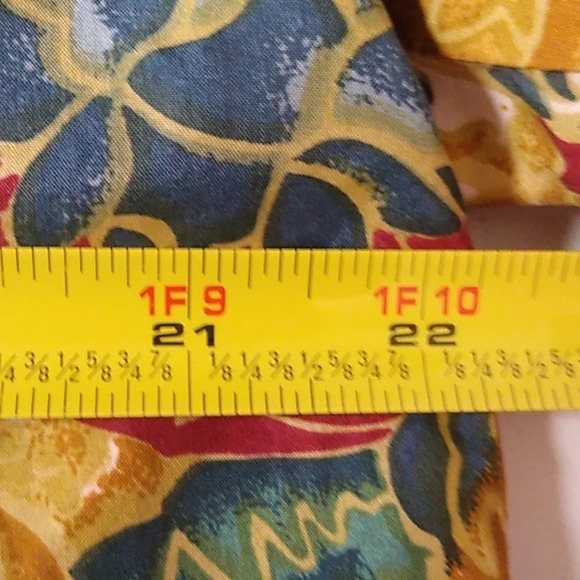 DETAILS EXPRESS JEWEL TONED, 100% SILK, FLORAL BOHO BLOUSE - Picture 7 of 7